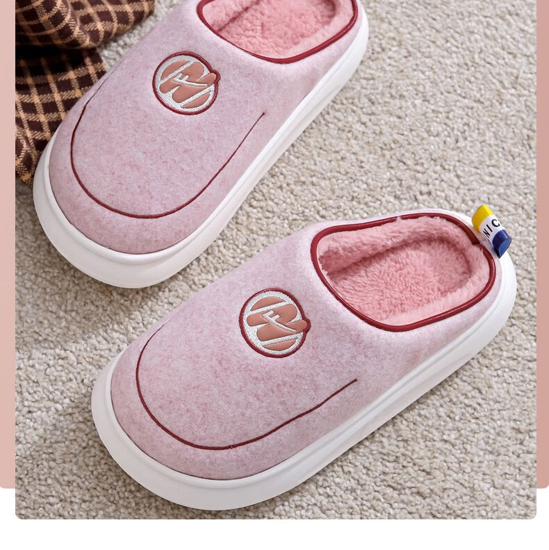 Huili Cotton Slippers, Thick Autumn And Winter Indoor/outdoor Couple Non-Slip Fleece-Lined Warm Cotton Shoes, HL0676, Brown, Size 42-43 3