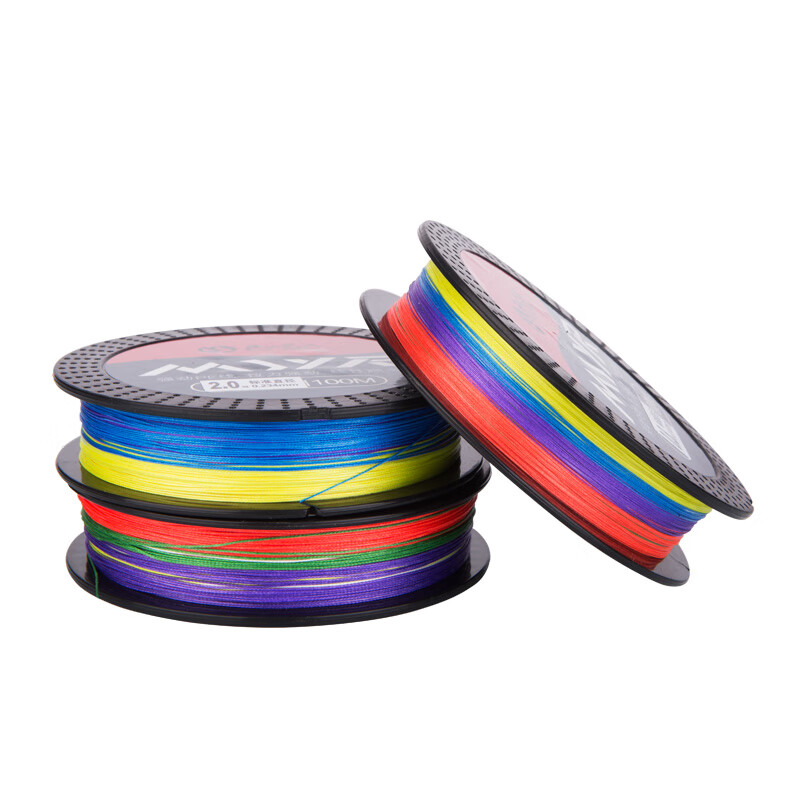 Minjianyiren 8-Strand PE Fishing Line, 100 Meters, Colorful High-Strength Bass Fishing Line, Lure Line, Casting Rod, Sea Rod, Raft Fishing Line, Size 0.8
