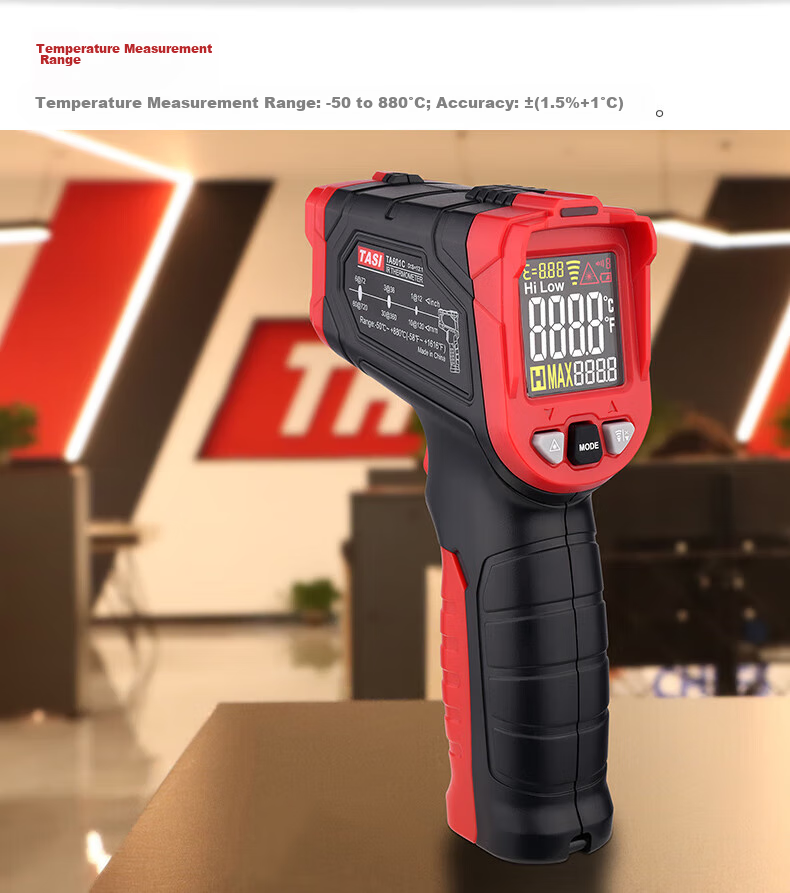 Teans High-Temperature Thermometer Industrial High-Precision Infrared Thermometer Smelting Casting Oil Temperature Gun TA603A 17