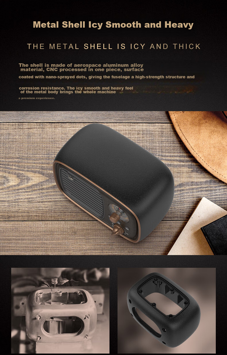 Panda 1936 D-36 Retro Radio Bluetooth Speaker with Card Slot, Rechargeable Semiconductor Portable Speaker, Holiday Gift for Elderly 5