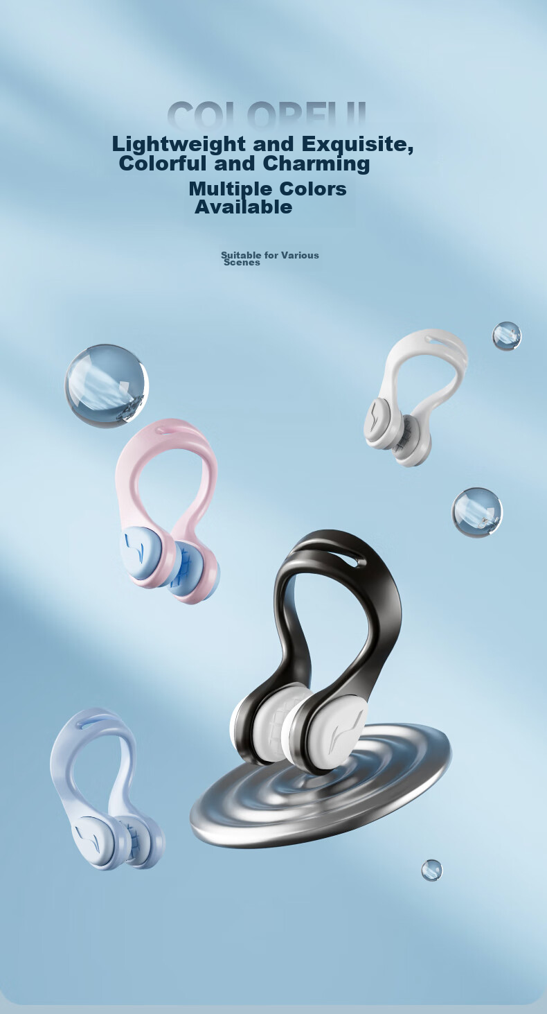 Li-Ning Nose Clip Swimming Equipment, Professional Children's Anti-Choking Water Comfortable Waterproof Nose Plug 073-3 Blue 6