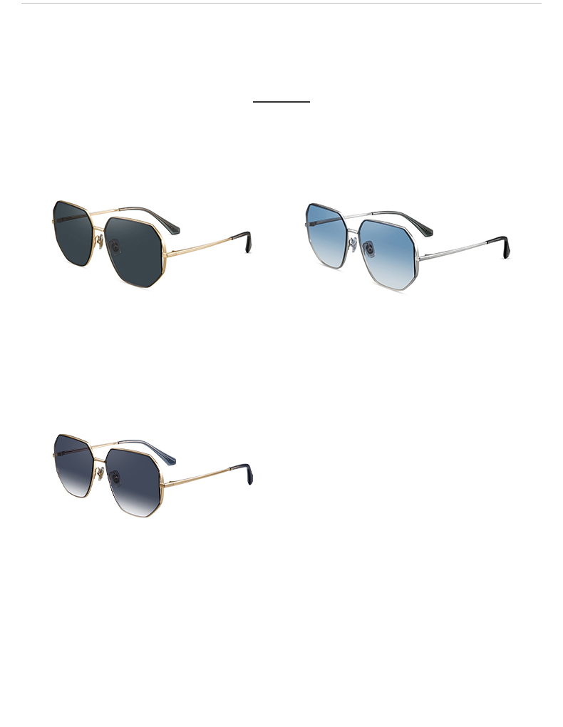 HELEN KELLER Polarized Sunglasses, Avant-Garde Geometric Metal Frame, H2158H01 All-Color Deep Gray + Bright Gold Frame 5
