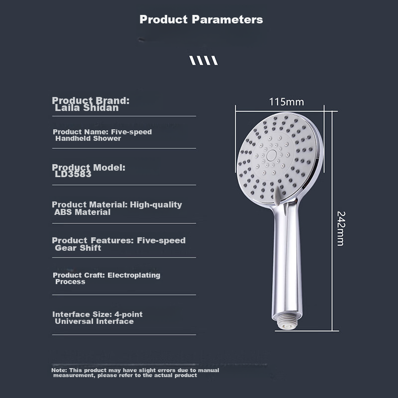 Larsd Shower Set with Three Handheld Showerheads, Spray Nozzles, And Accessories LD3583