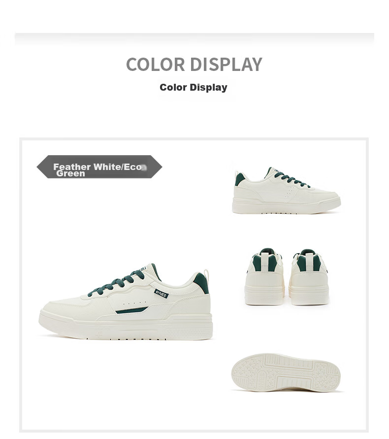 361° Men's Sports Shoes Spring Summer New Retro Leather Basic White Casual Sneakers 672616618-2 54
