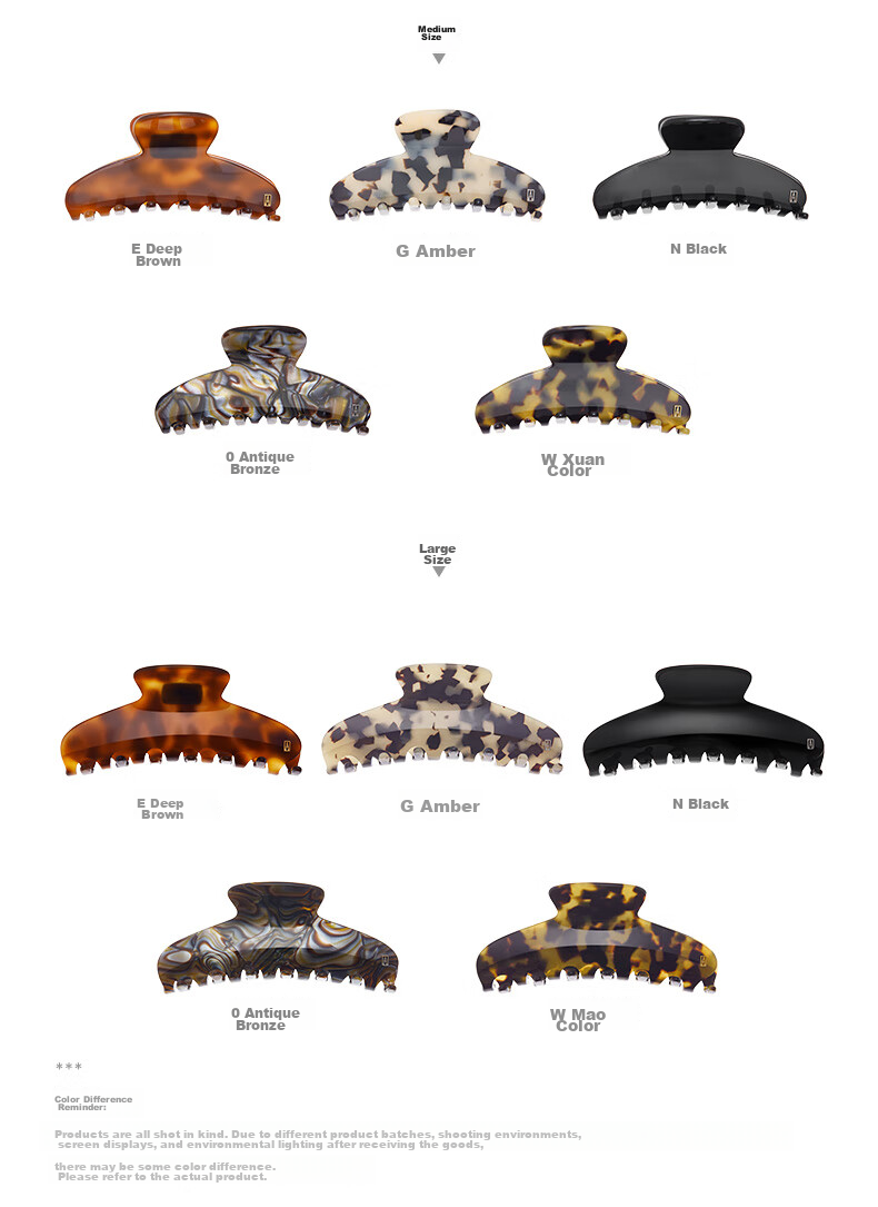 ALEXANDRE DE PARIS Shark Clip Lazy Hair Accessory Mid-Autumn Festival Gift 7706G Amber Large Size 10