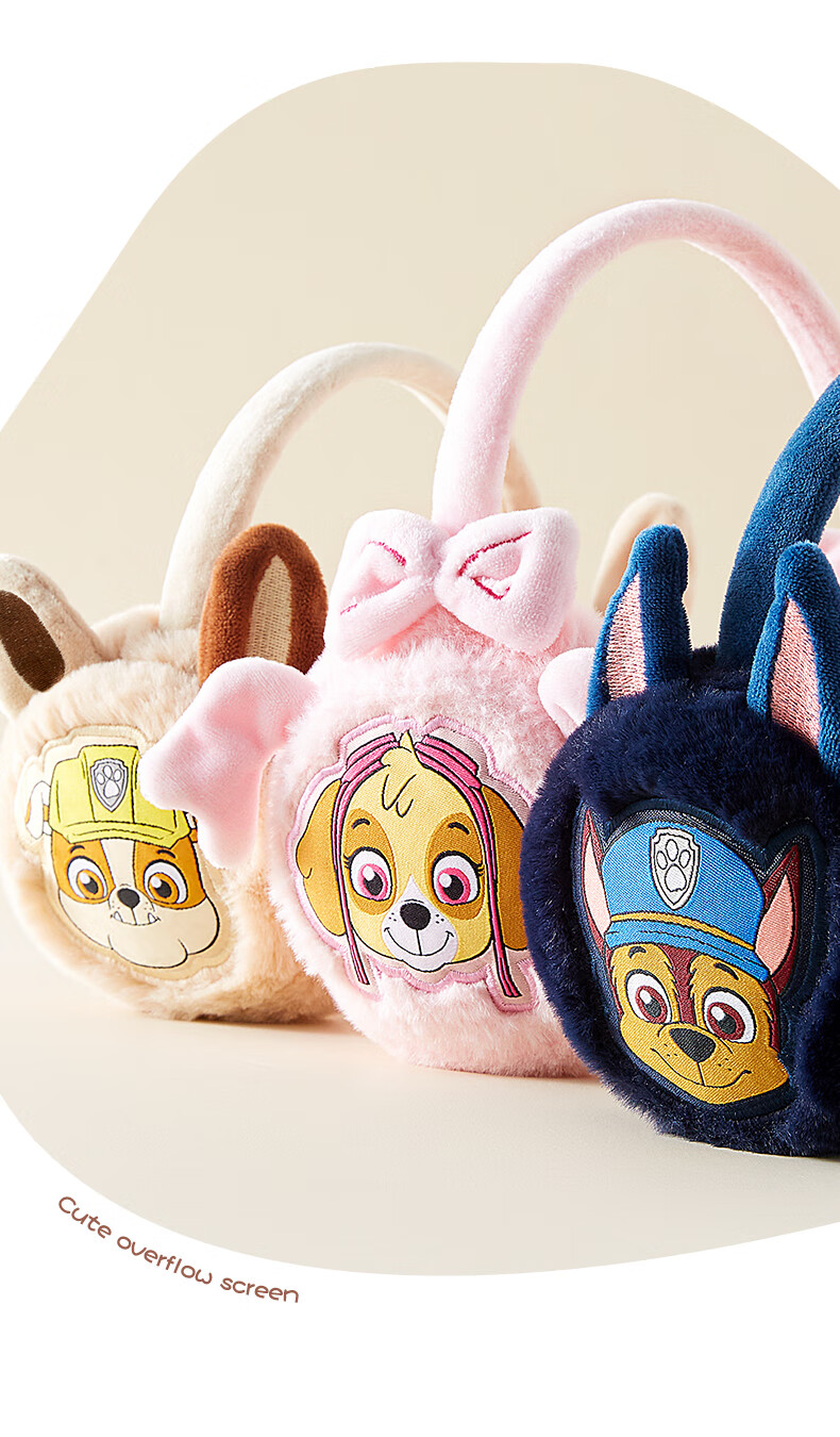 PAW PATROL Kids Warm Plush Ear Muffs Unisex Baby Cold Protection Cute Ear Warmer Navy Blue; 0388 7
