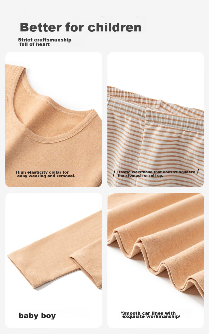YING BO LUN Girls' Thermal Underwear Set for Autumn And Winter, Pure Cotton Undershirt And Sweater for Female Students, Pajamas And School Uniform Essential 17