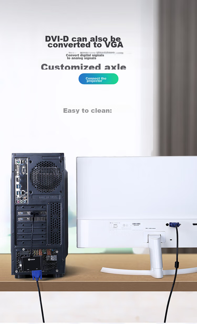BIAZE DVI to HDMI + VGA Converter, One-To Splitter (Same Display), One-To HD Extension Splitter, One-In Two-Out, for Connecting PC to TV Or Projector 4