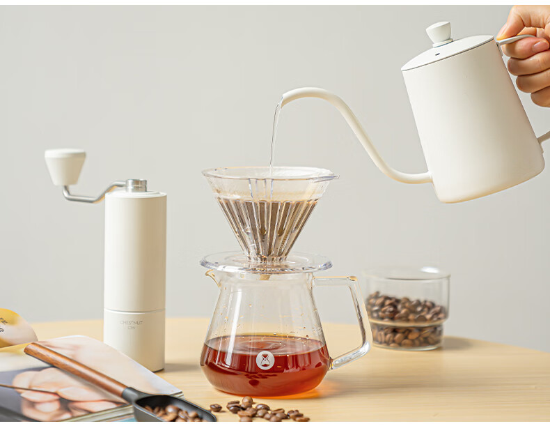 Timemore Home Living Museum, Ultra-Fast Ice Tong Coffee Filter Cup Sharing Pot, Pour-Over Coffee Pot Set, V60 Coffee Filter 8