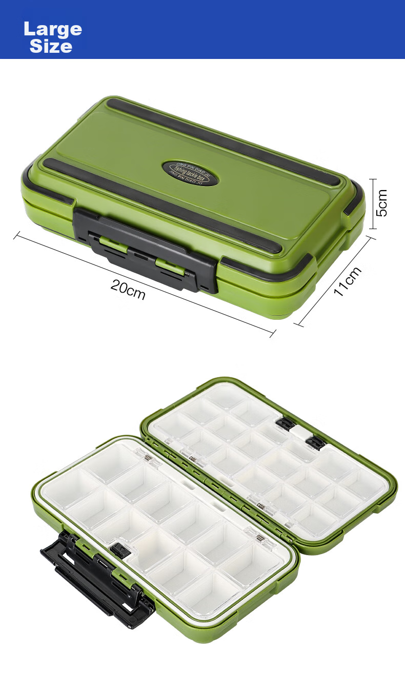 Xionghuo Portable Fishing Tackle Box, 20cm Multi-Functional Lure Box for Artificial Bait, Lead Skin, Fish Hooks, Space Beans, Figure-Eight Rings, Storage Box, Tool Box 8