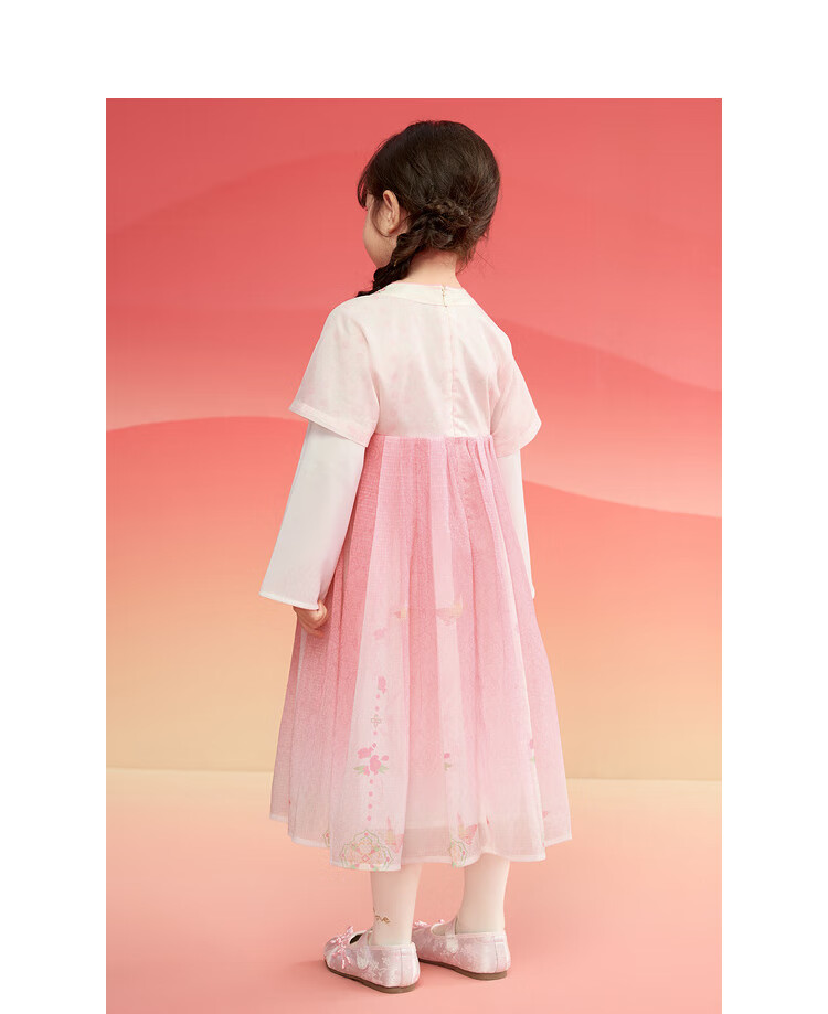 BALABALA Girls' Hanfu Dress, Children's Ruqun, Spring And Autumn Wear, Red Baby Chinese-Style Dress, New Chinese-Style Exquisite Sweet Dress 18