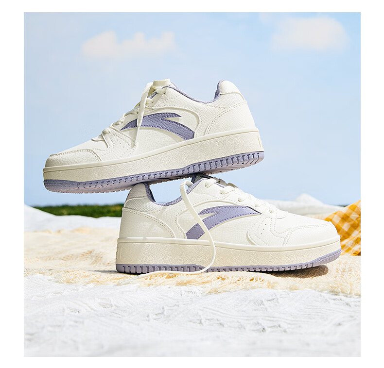 Anta Origin Year 2.0 Women's Thick-Soled Skate Shoes Casual White Sneakers Retro Trendy Height-Increasing Sports Shoes for Students Couples 21