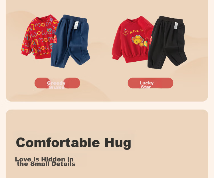 BALABALA Children's Clothing Set, Baby Outfit, Sports Two-Piece Suit, Cute Fleece-Lined Trendy Outfit for Kids, 209125104202 7