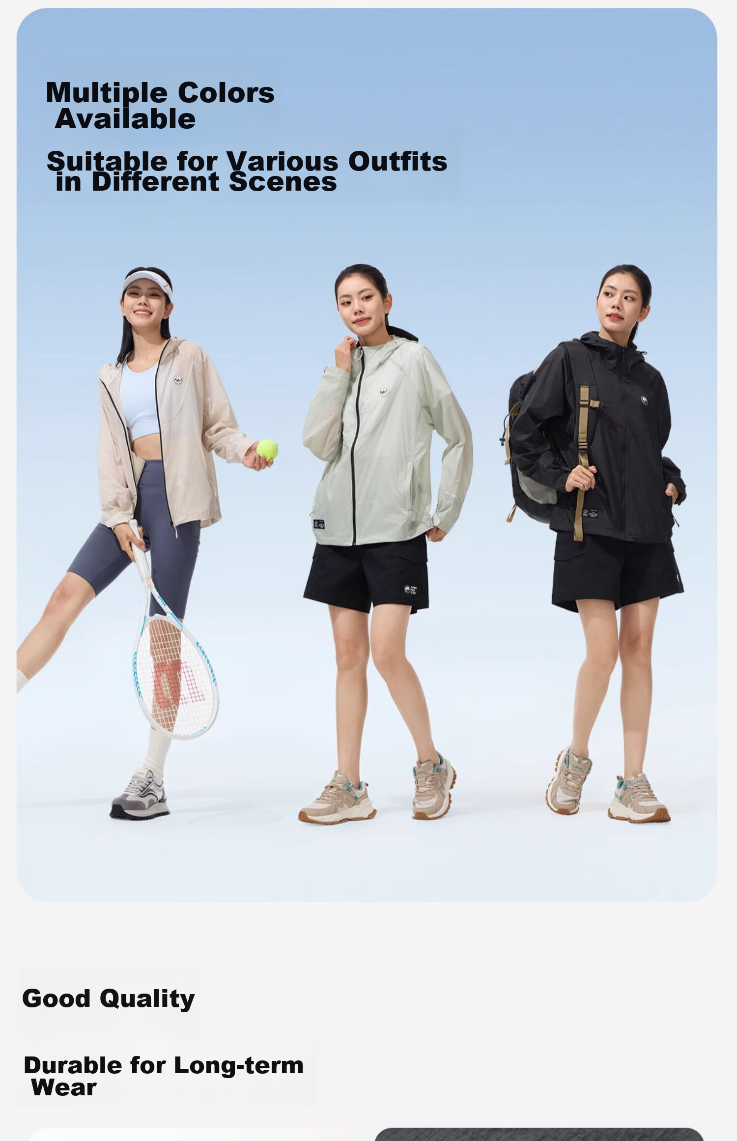 CAMEL Panda Series - Lightweight Sun Protection Jacket for Men And Women, Outdoor Sportswear with Wide Black Rubber Brim, New Summer Coat 25