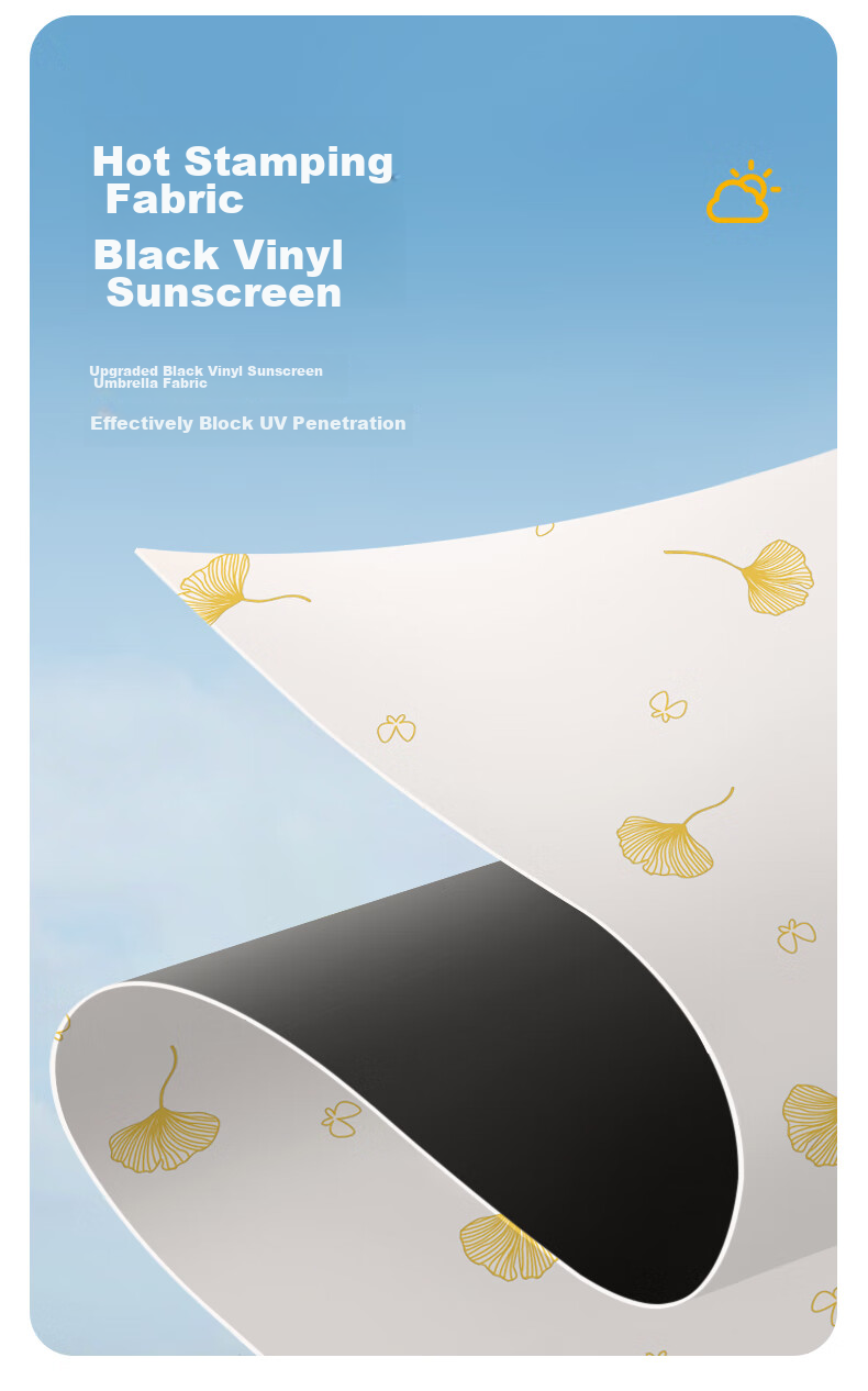 MAYDU Sun Protection Umbrella, Three-Fold Sunshade, UV-Resistant, Dual-Purpose for Sun And Rain, Windproof, M3051 Beige 9