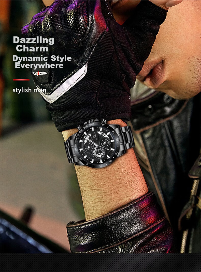 ATQ Celebrity Endorsed Black Knight Men's Casual Business Quartz Watch, New Year Valentine's Day Gift for Boyfriend Or Husband 12