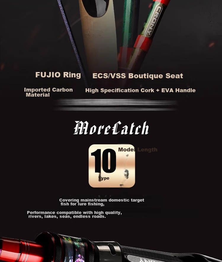 CRONY Straight Handle Fishing Rod with Ultra-Light High Carbon Fiber Tip for Mandarin Fish And General Lure Fishing, 2.13m S702ML 3