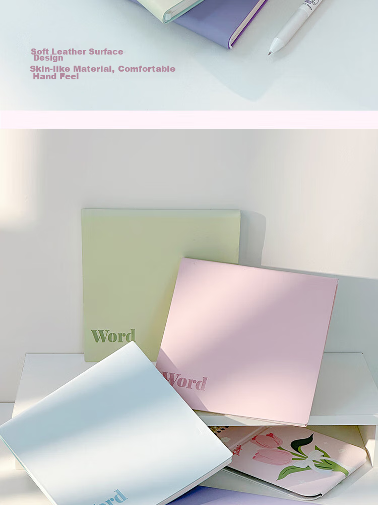 Class 3 Grade 2 A7 70-Page Vocabulary Notebook Set of 4 English Recitation Notebooks Ebbinghaus Memory Curve Writable Pocket Notebooks for Exam, Korean, Japanese, Small Notebooks Set of 4 12