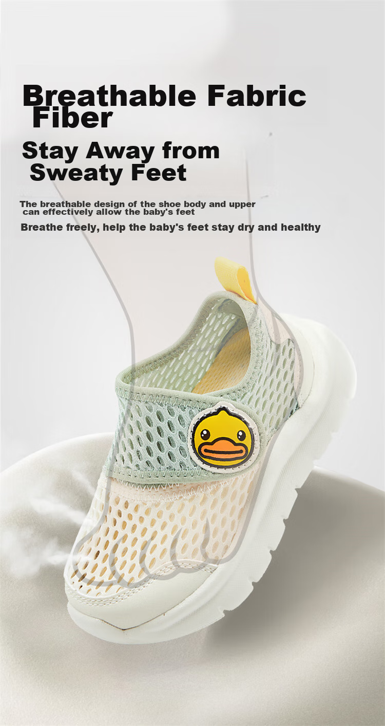 B.Duck Children's Walking Shoes, Single Mesh Shoes for Boys And Girls, Toddler Breathable Sports Shoes with Mesh Upper, Size 30 5