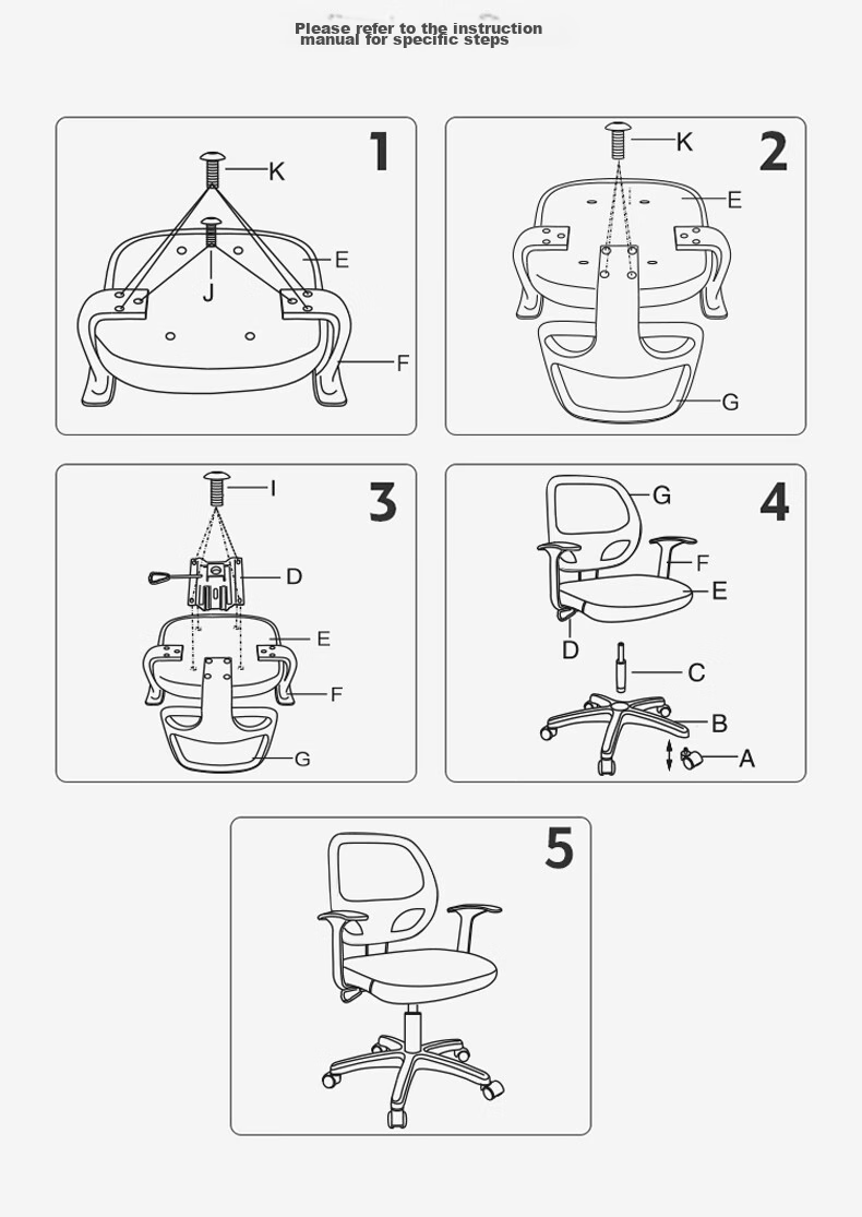Deli 4900 Ergonomic Office Chair / Computer Chair / Staff Chair, Home Mesh Adjustable Swivel Chair 16