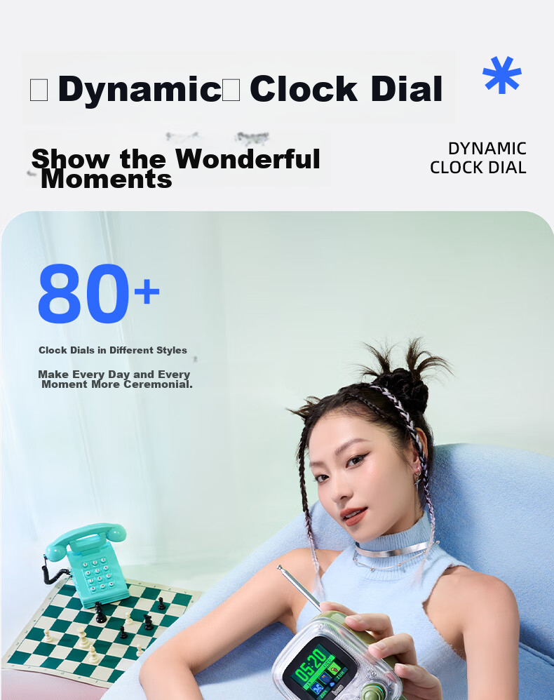 Divoom Bluetooth Speaker with Lyrics Album, Retro Mini TV, Desktop Electronic Photo Frame, Portable Mini Speaker, Bedside Sleep Aid with White Noise Alarm Clock, Radio, Multifunctional Gift 4