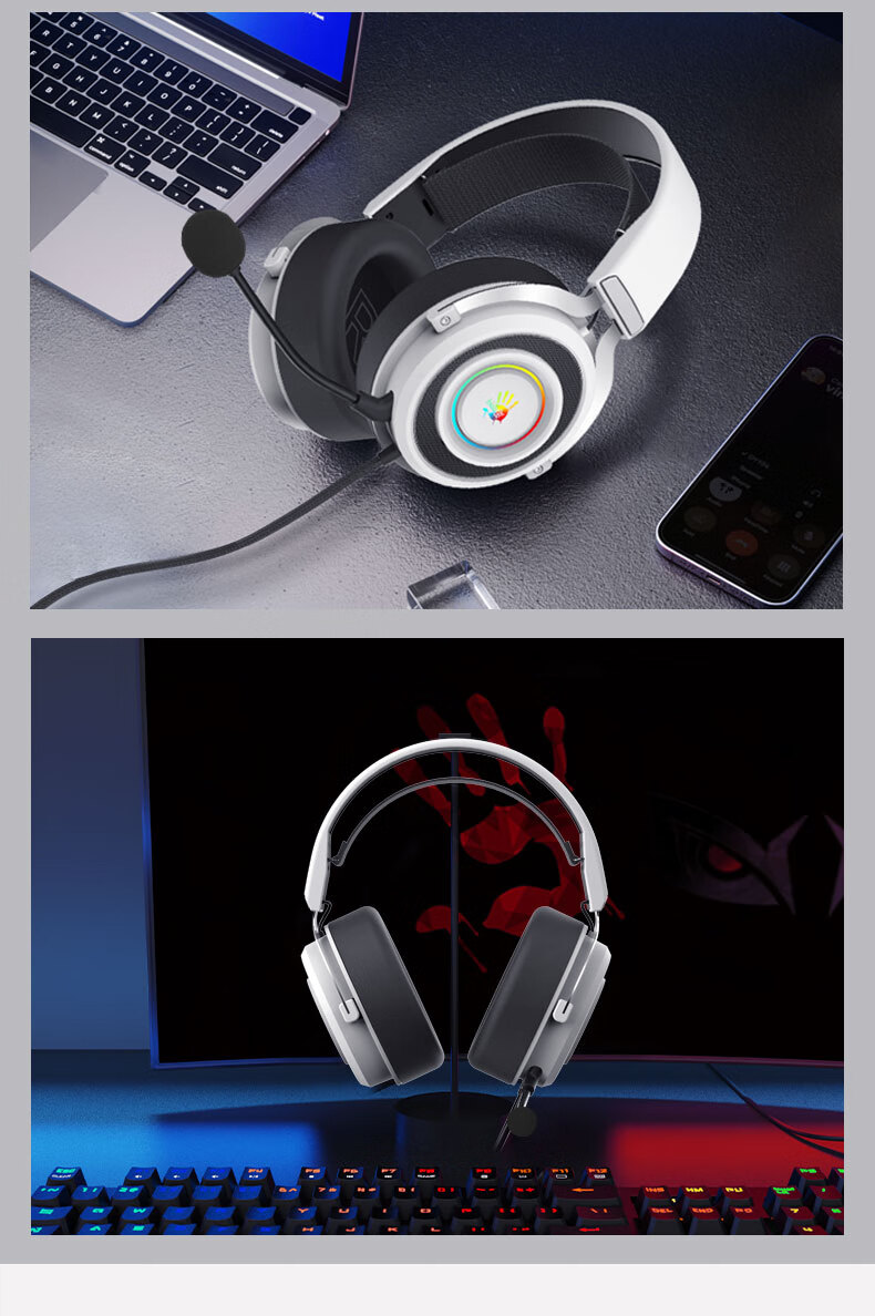 A4TECH Wild Tribe M595 Wired Gaming Headset Over-Ear Blood Hand Phantom CS PUBG Essential Delta Action Valorant Lightweight Gaming Headset Mechanical Dog 9