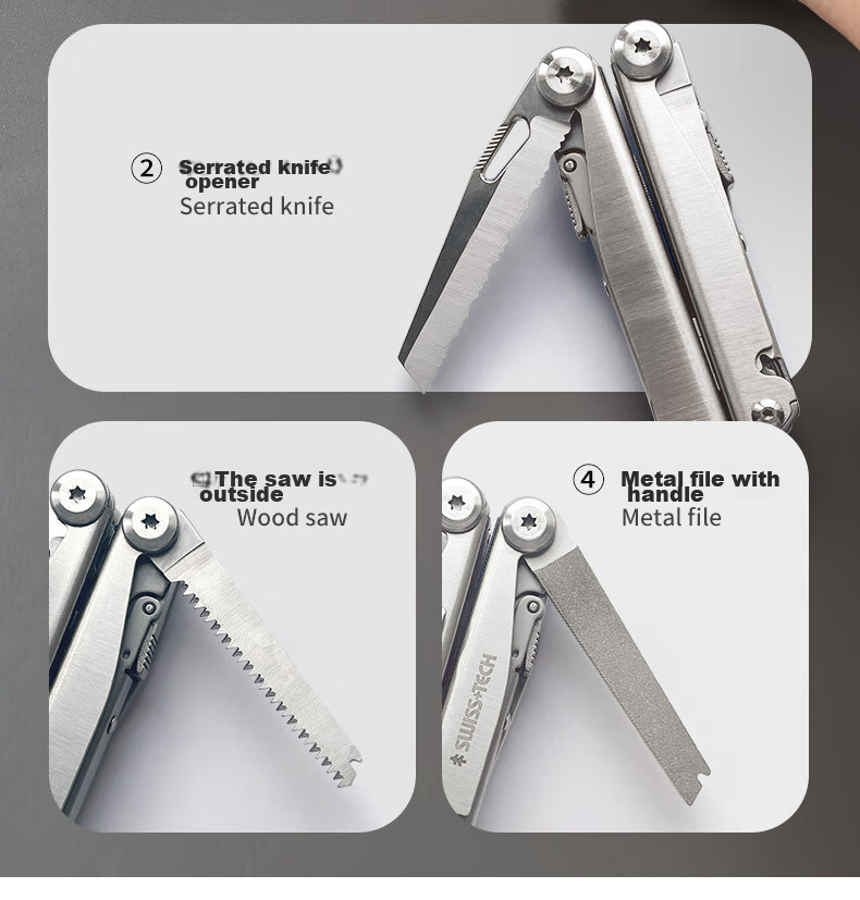 SHEFFIELD Swiss Technology Outdoor Multi-Functional Combination Tool Pliers, Folding Scissors, EDC Survival Equipment, Multi-Purpose Tool Pliers 7