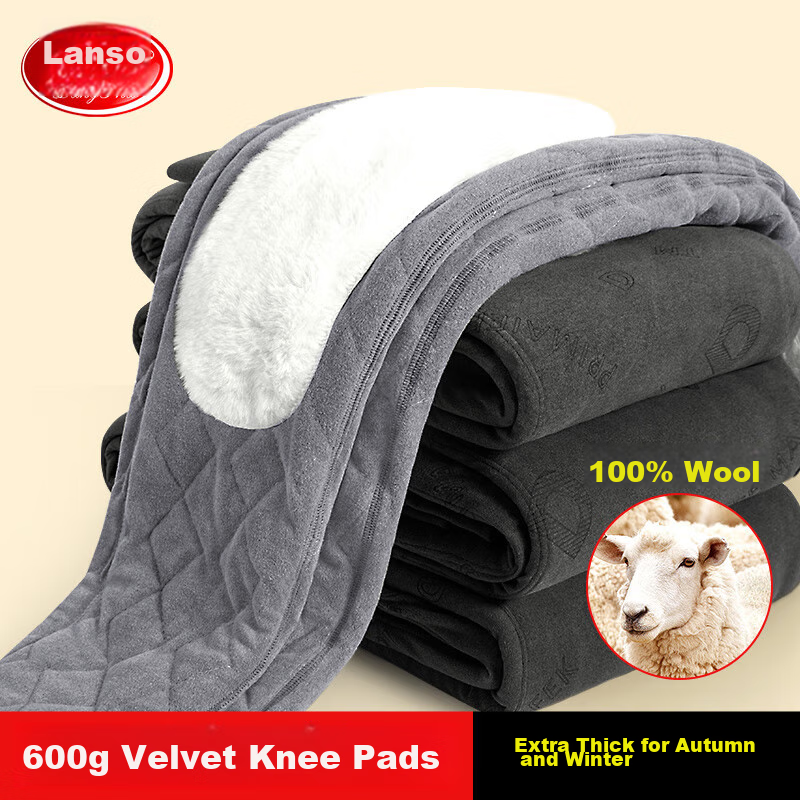 LangSha Extra-Thick Thermal Underwear Pants for Middle-Aged And Elderly Men, Winter Warm Anti-Cold Base Layer Pants with Fleece Lining, Knee And Waist Protection, Ultra-Thick Wool Pants