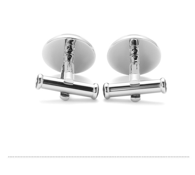 MONTBLANC Round Cufflinks Silver Gray Granular Pattern 116654 Gift 5