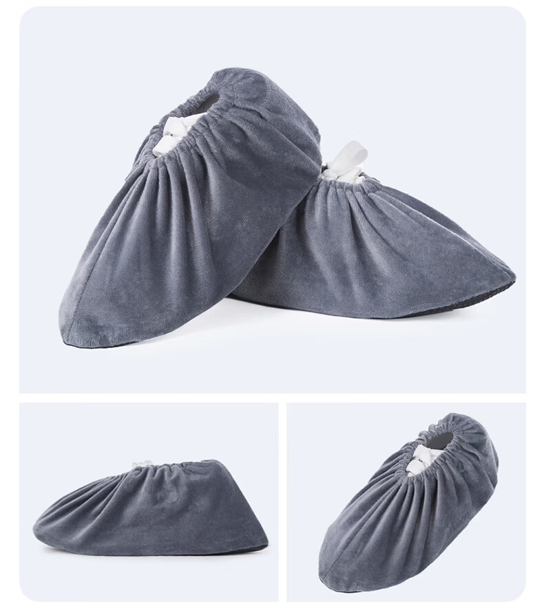 Siwangongli Velvet Shoe Covers, Home Fabric Thickened Non-Slip Wear-Resistant, for Machine Room Indoor Students And Adults Foot Covers, SW2324 16