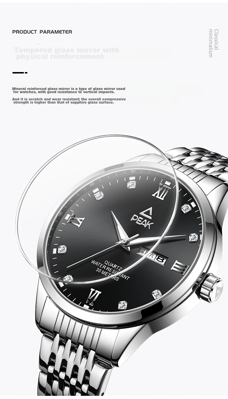 PEAK Zhuoyue Series Top Ten Brand Watches for Men, Mechanical Style Sports Watch with Luminous Dial, Water-Resistant Student Wristwatch from England 10