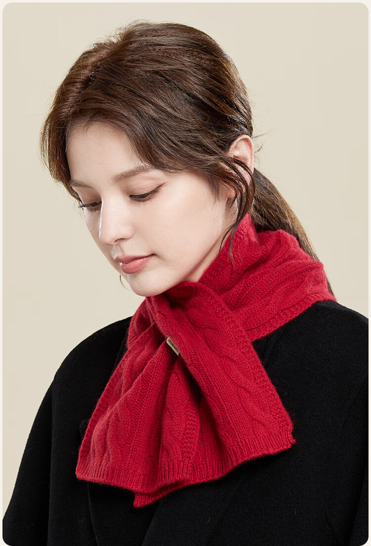 JIUMU Cashmere Scarf for Women, Autumn And Winter Wool Warm Neck Warmer, Gift Box Set for National Day Birthday Present 14