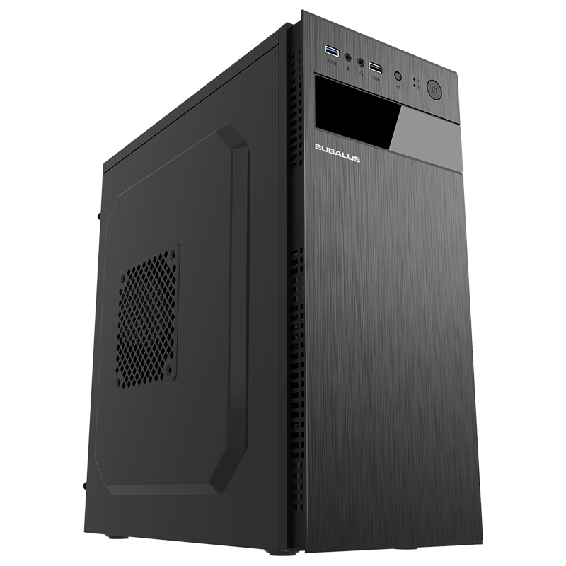 BUBALUS Reibo Black Desktop Computer Tower Case (Supports ATX Motherboard, Supports Optical Drive, Compatible with Multiple Hard Drives, Long Graphics Card Support, Cable Management on The Back, USB 3.0)
