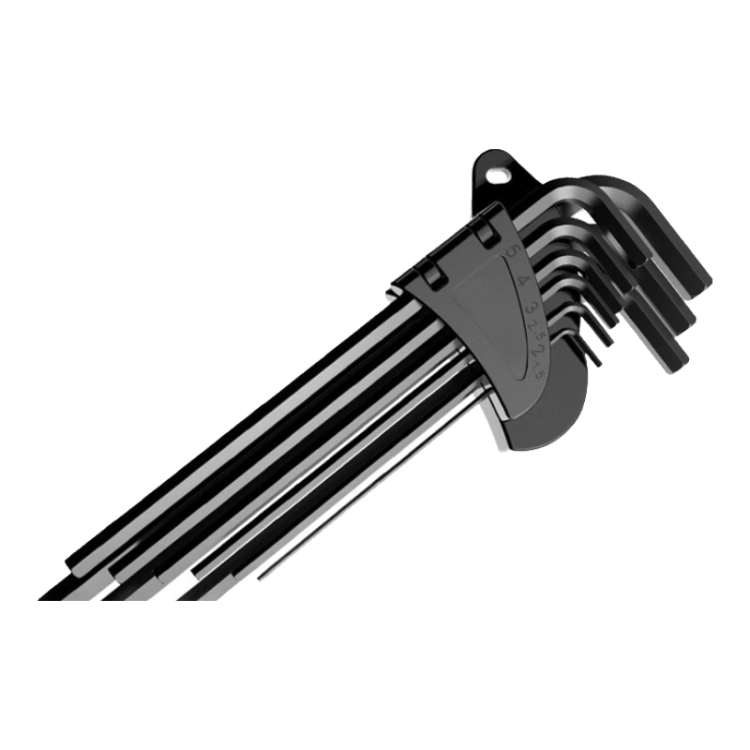 Huangxiaochao Hex Key Set, Extra Long - Flat Head Hex Screwdriver, Standard Reinforced Hexagon, 9-Piece Set
