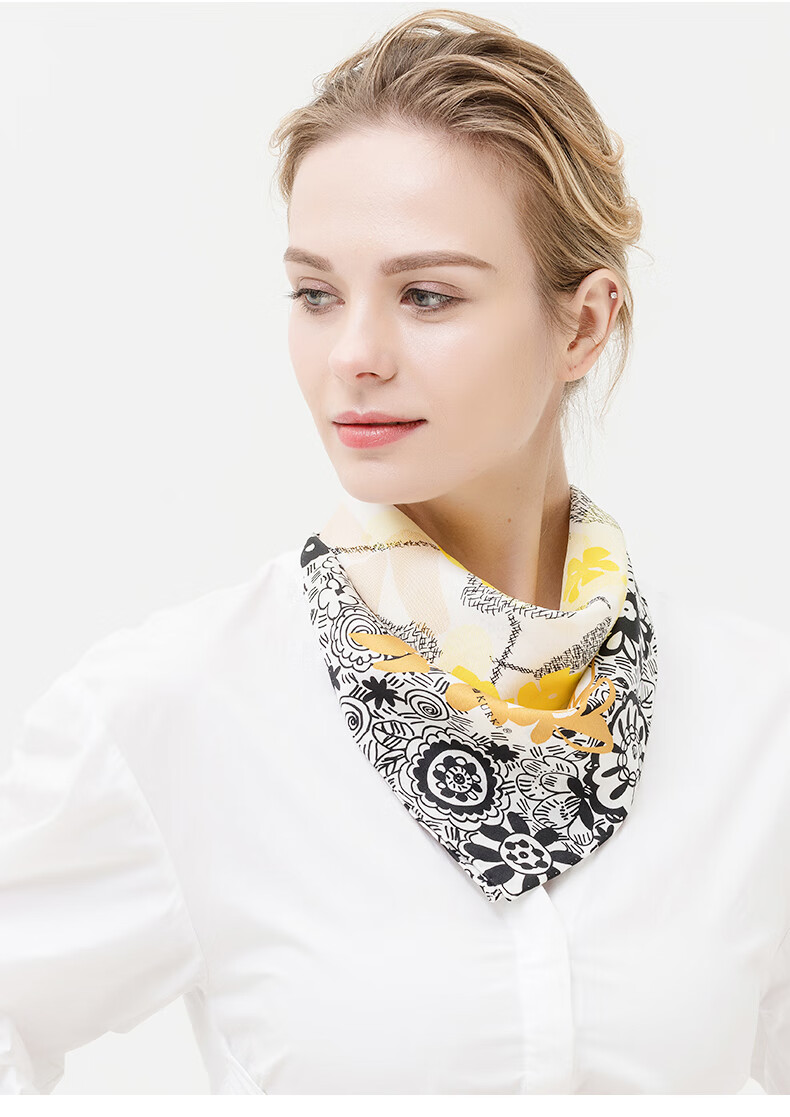 MARJA KURKI Mid-Autumn Festival Gift, 100% Mulberry Silk Scarf, Mother's Silk Scarf, Ladies Gift Box Set, Everything for You Black 5
