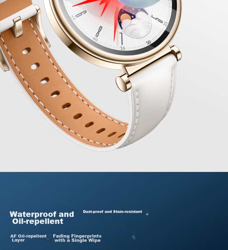 ESCASE [Three-Piece Deluxe Set], Huawei Watch GT4/GT5 Tempered Glass Screen Protector, Full Coverage, HD Clear, Shatterproof, Fingerprint-Resistant Protective Film for 41mm Watch Face 10