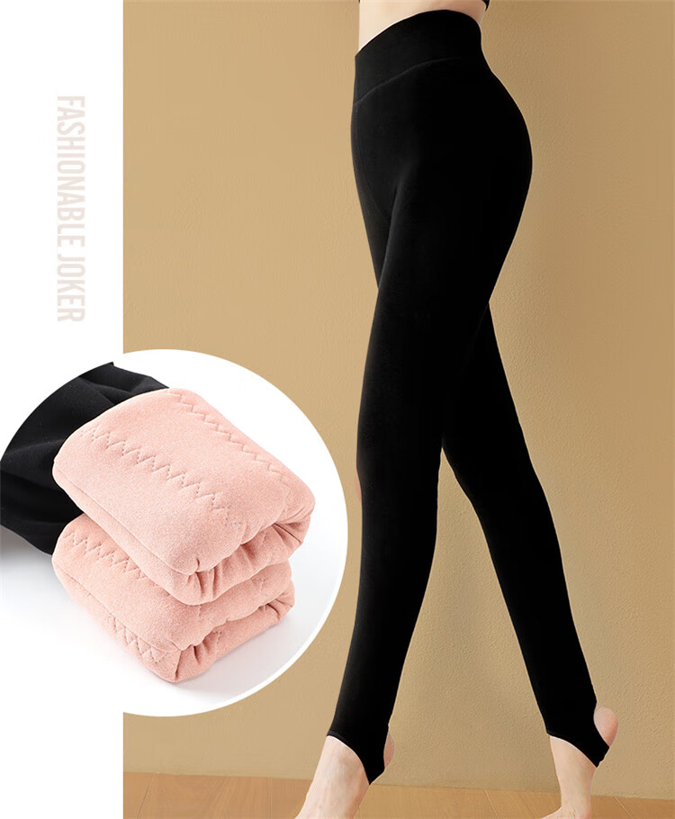 LangSha Women's Wool Leggings for Autumn And Winter, Fleece-Lined Thick Warm Pants, Suitable for Outdoor Wear, High-Elastic Slim-Fit Knee-Protecting Cotton Wool Pants 16