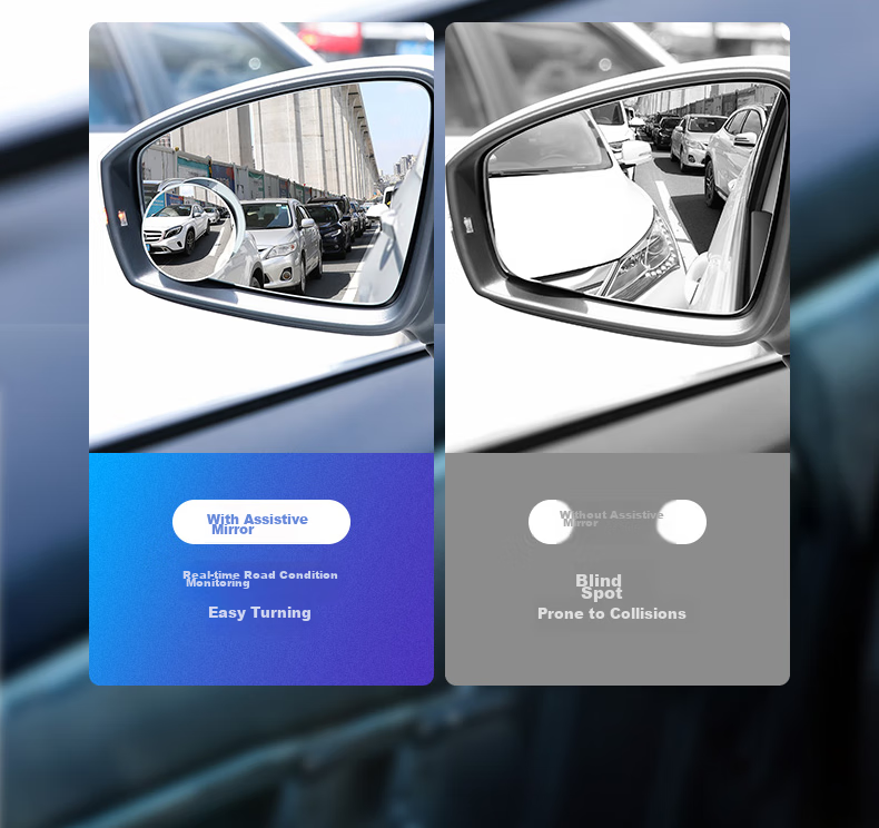 KOOLIFE Car Rearview Mirror Small Round Mirror, Reversing Mirror, Car Auxiliary Blind Spot Assist Wide-Angle Reflective Mirror, Small Round Mirror, Reversing Aid, High-Definition, Rainproof, 360-Degree Adjustable 12