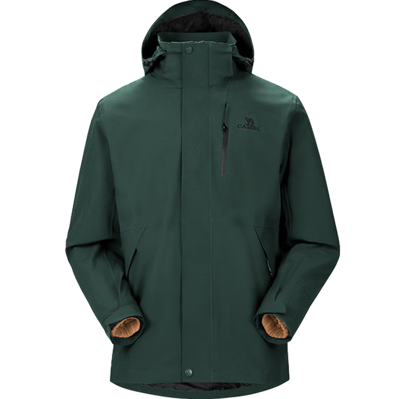 CAMEL Outdoor Jacket, Three-In Fleece-Lined Thickened Waterproof Couple's Style Coat, Mountaineering Clothing, A9W114120-1X
