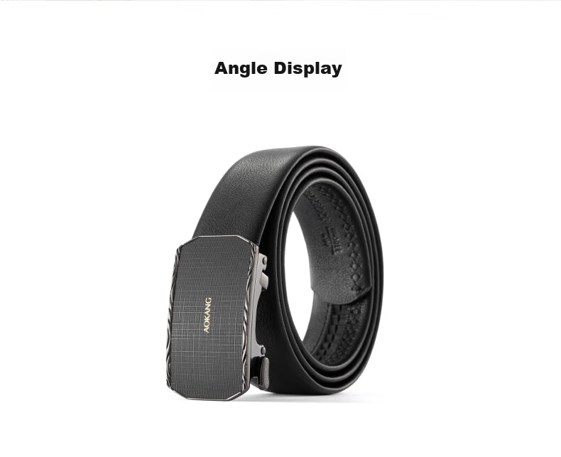 Aokang Men's Automatic Buckle Belt, Business Gift Box, Top-Grain Leather Trouser Belt, Birthday Gift for Husband 10