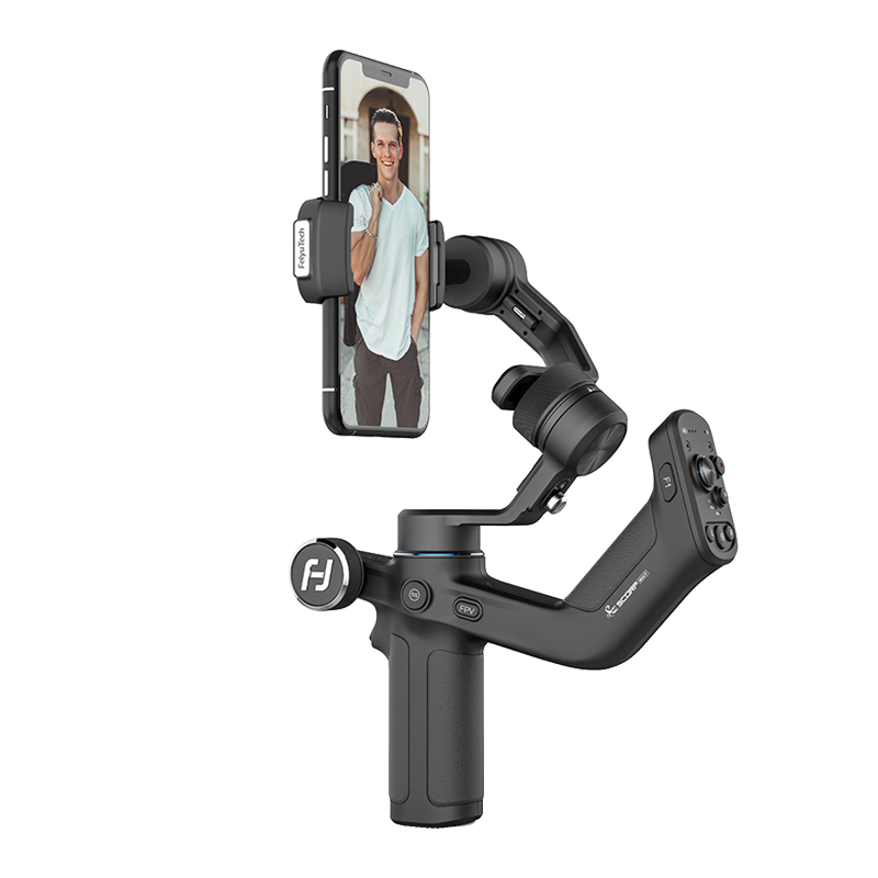 FeiyuTech MiniP Smartphone Gimbal, Professional Three-Axis Stabilization, Integrated Grip, Handheld Gimbal Stabilizer, Smartphone Stabilizer, Black