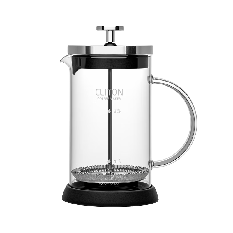 CLITON Glass French Press Coffee Maker with Filter Basket, Home Coffee Machine, Pour-Over Cup, French Press Pot