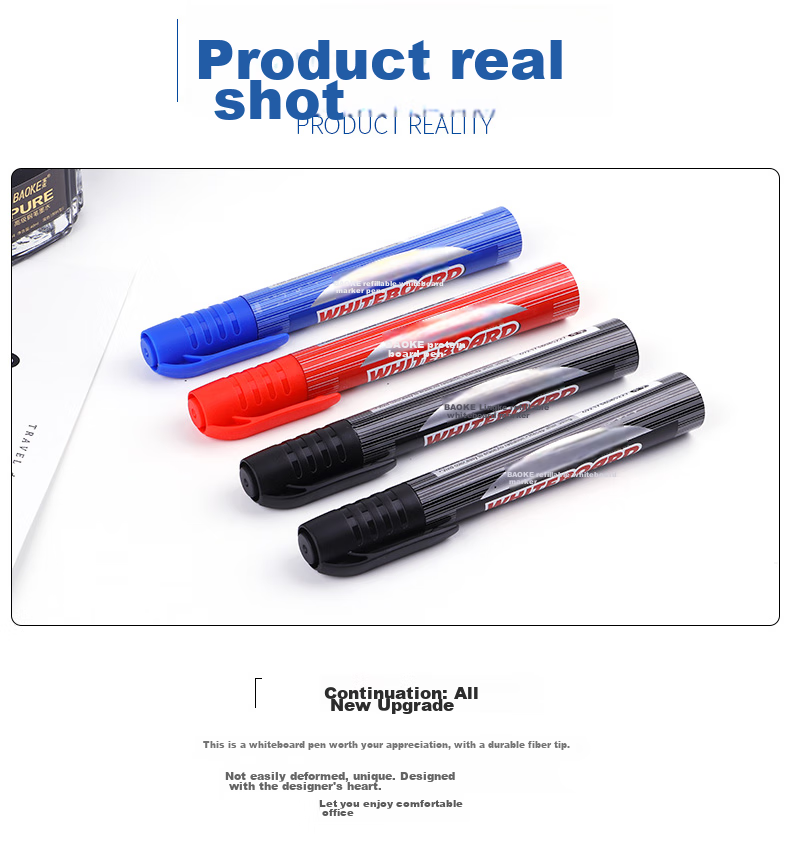 BAOKE MP399 Whiteboard Markers, Black Ink, Office Stationery for Meetings And Teaching, Refillable, 24 Pieces Per Box 8