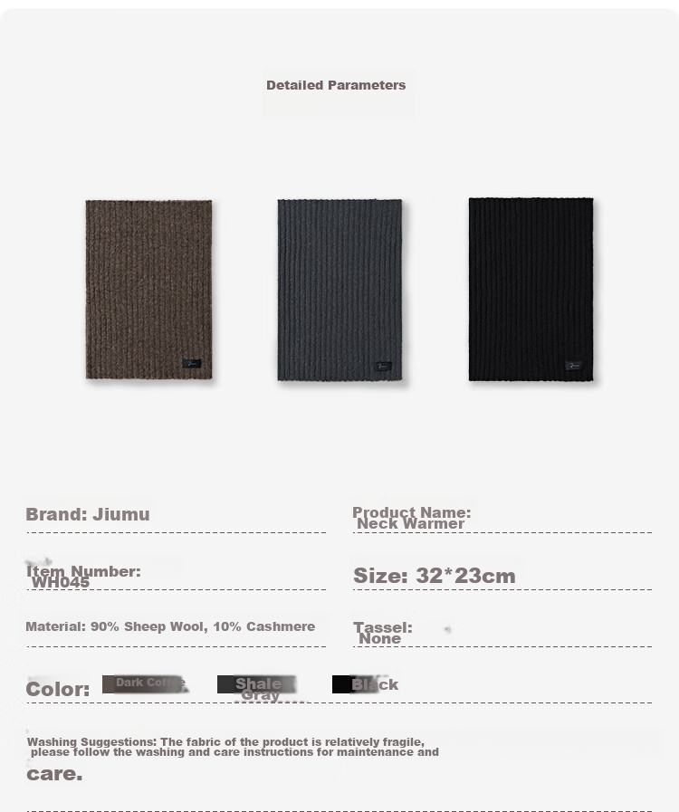 JIUMU Wool Thermal Neck Gaiter for Men, Autumn And Winter Cold Protection Neck Warmer, Cycling Hoodie Neck Cover, Outdoor Scarf for Men in Winter 8