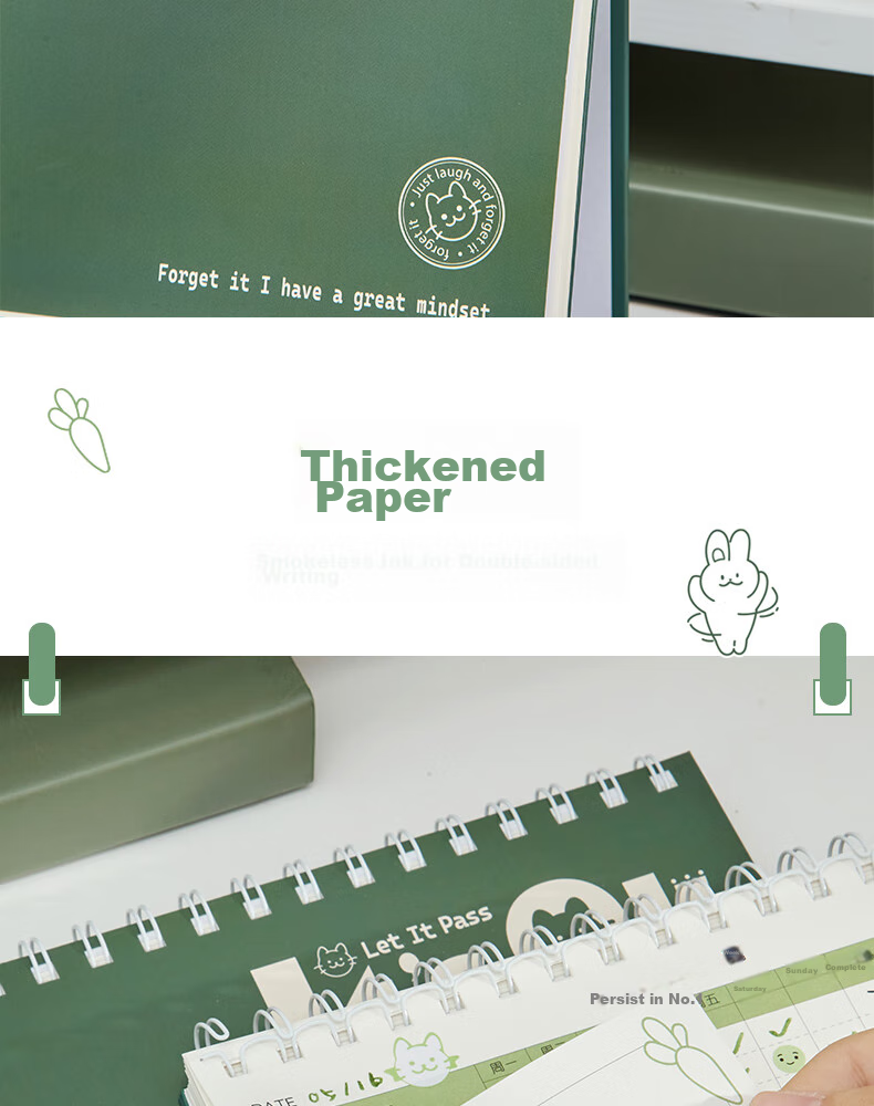 Sannianerban Simple Self-Discipline Check-In Notebook, Daily Planner, Student Summer Vacation Schedule Book, Check-In Plan Book, Coffee 11