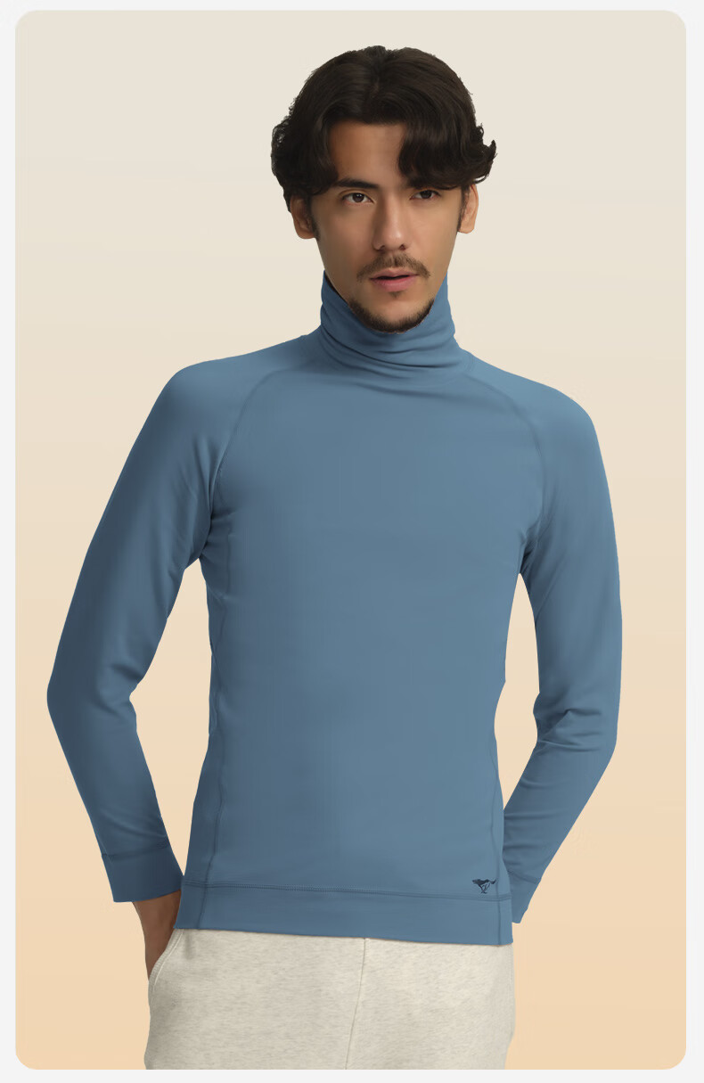 SEPTWOLVES Men's Autumn And Winter Undershirt, Pure Cotton Turtleneck Base Layer, Fashionable Korean Style Slim-Fit Top, Quick-Wear Thermal Underwear for Going Out 5