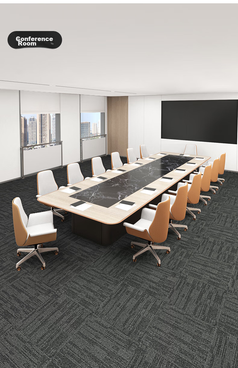 Boneng Commercial Office Carpet, Hotel Conference Room High-End Specialized Square Tile Carpet, Large Area, 8 Pieces Per Set 12