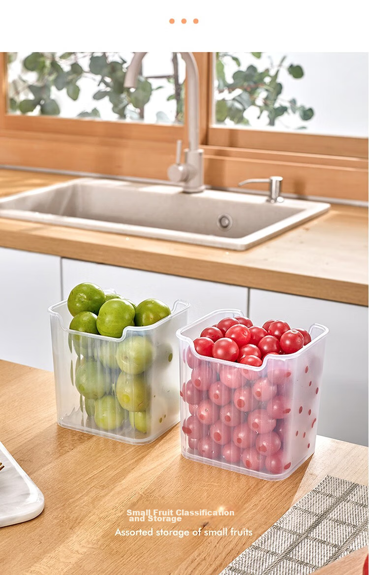 KATEI STORY Japanese Refrigerator Side Door Storage Box, Vegetable And Food Fruit Classification Organizer, Interior Food-Grade, Set of 3 17