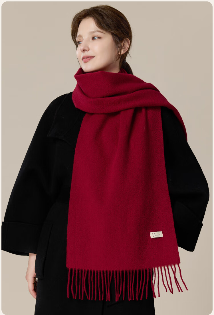 JIUMU Pure Wool Scarf for Women, Autumn And Winter Neck Warmer, Ladies' Warm Shawl, Gift for Women, Gift for Mom, Mid-Autumn Festival Birthday Present 14