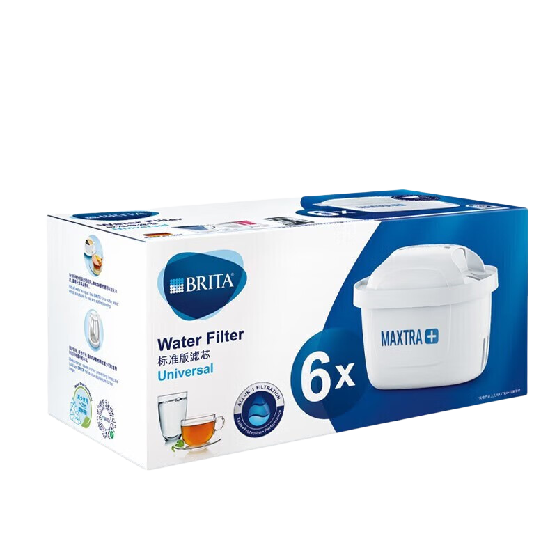Birande (BRITA) Household Water Filter Pitcher, Water Purifier Filter Cartridge, Maxtra Multi-Effect Filter Cartridge, Pack of 6